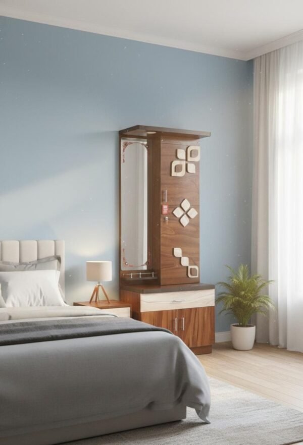 Zoey Engineered Wood Door Wardrobe With in Classic Walnut Finish